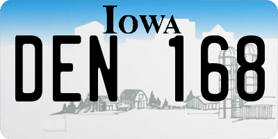 IA license plate DEN168