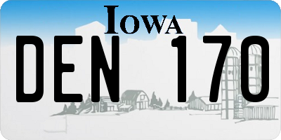 IA license plate DEN170