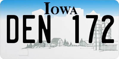 IA license plate DEN172
