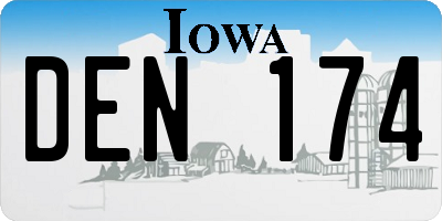 IA license plate DEN174