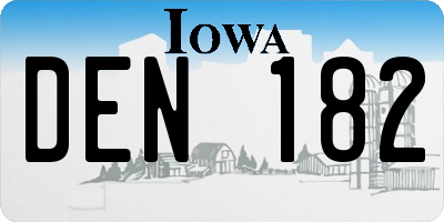 IA license plate DEN182