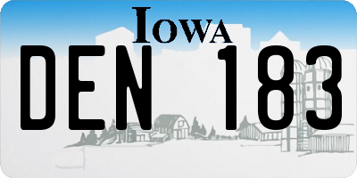 IA license plate DEN183