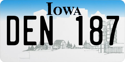 IA license plate DEN187