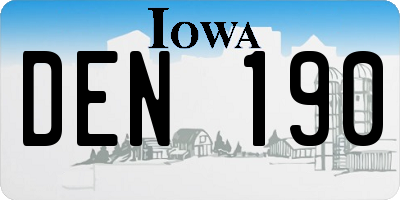 IA license plate DEN190
