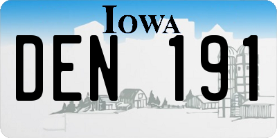IA license plate DEN191