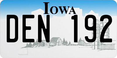 IA license plate DEN192