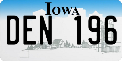 IA license plate DEN196