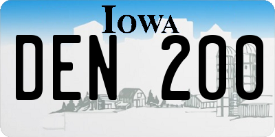 IA license plate DEN200