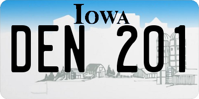 IA license plate DEN201