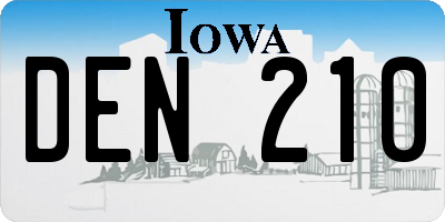 IA license plate DEN210
