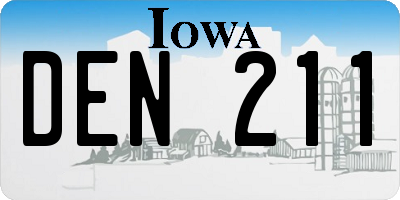 IA license plate DEN211