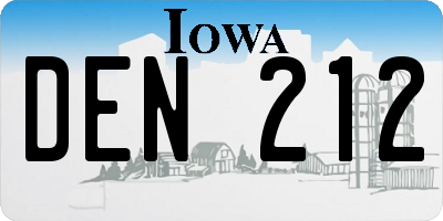 IA license plate DEN212
