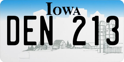 IA license plate DEN213