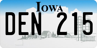 IA license plate DEN215
