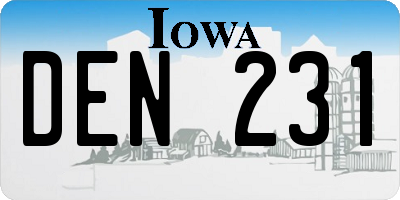 IA license plate DEN231