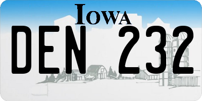 IA license plate DEN232