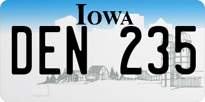 IA license plate DEN235