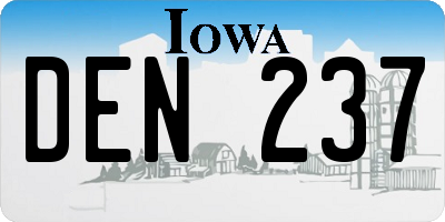 IA license plate DEN237