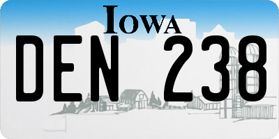IA license plate DEN238