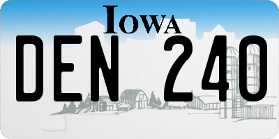 IA license plate DEN240