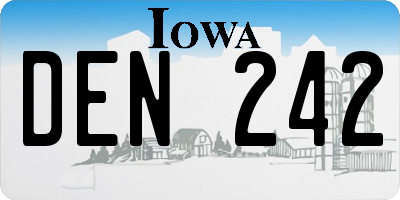 IA license plate DEN242
