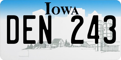 IA license plate DEN243