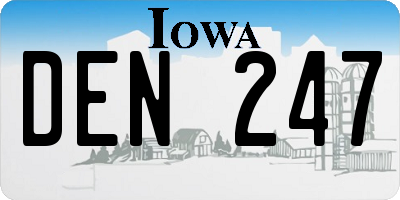 IA license plate DEN247