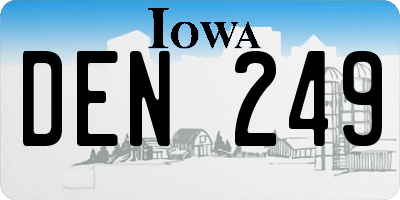 IA license plate DEN249