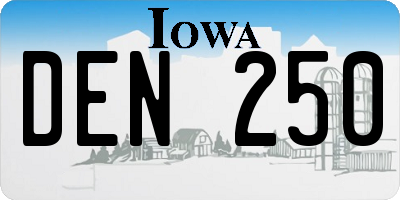 IA license plate DEN250