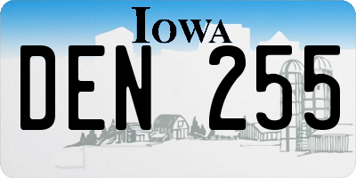 IA license plate DEN255