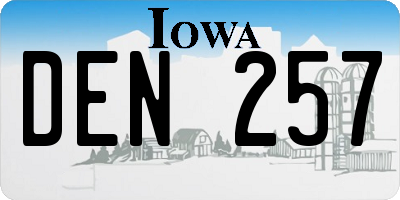 IA license plate DEN257