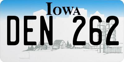 IA license plate DEN262