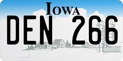 IA license plate DEN266