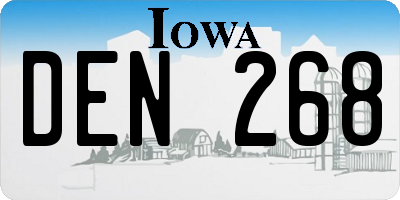 IA license plate DEN268