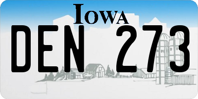 IA license plate DEN273