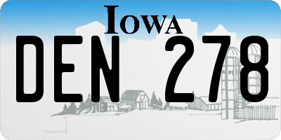 IA license plate DEN278