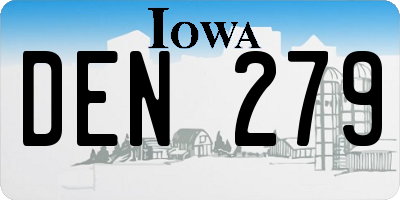 IA license plate DEN279