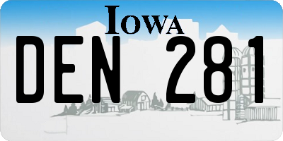 IA license plate DEN281