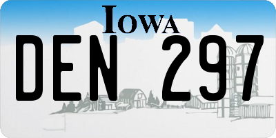 IA license plate DEN297