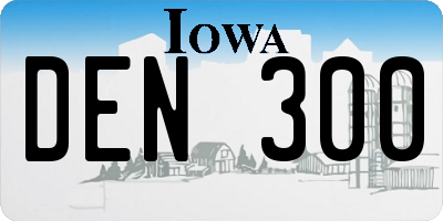 IA license plate DEN300