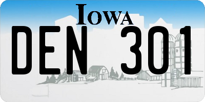 IA license plate DEN301