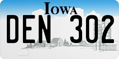 IA license plate DEN302