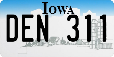 IA license plate DEN311