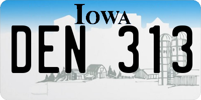 IA license plate DEN313