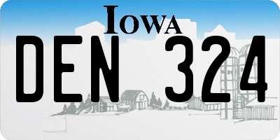 IA license plate DEN324