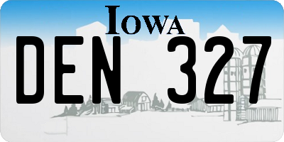 IA license plate DEN327