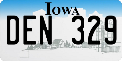 IA license plate DEN329