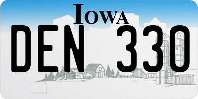IA license plate DEN330