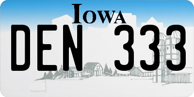 IA license plate DEN333