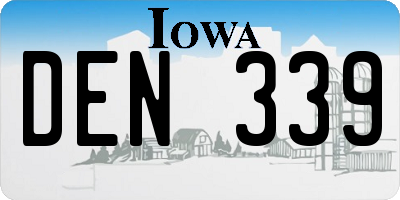 IA license plate DEN339